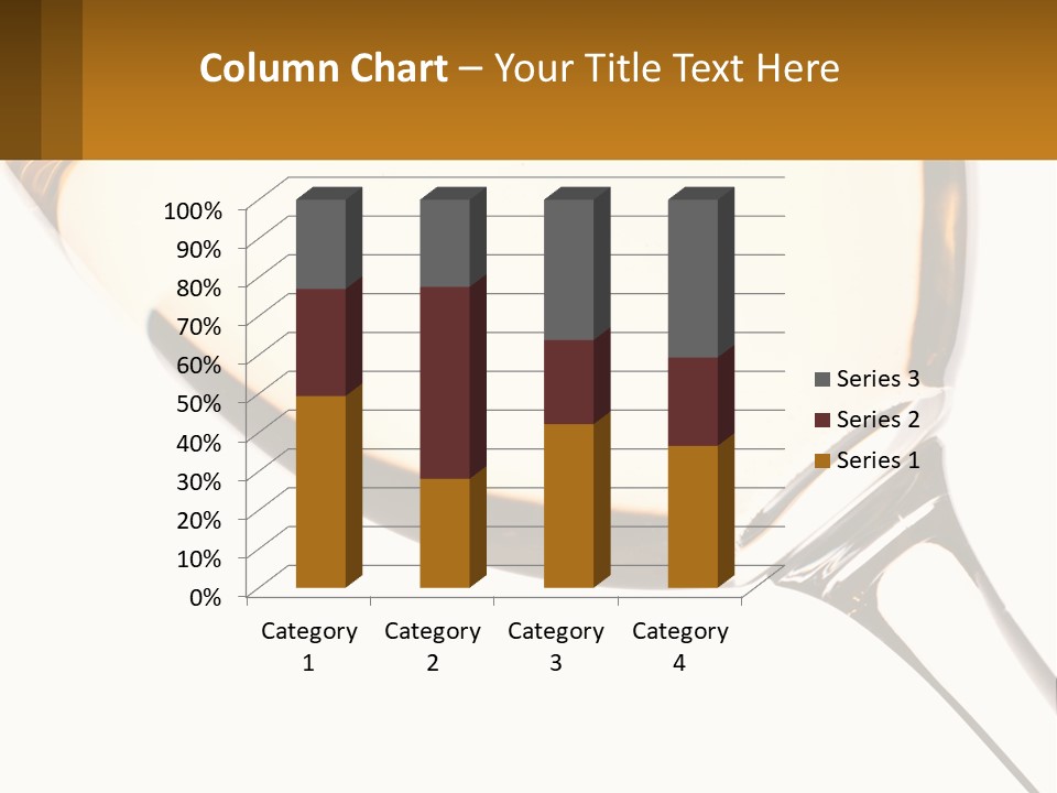 A Glass Of White Wine On A White Background PowerPoint Template