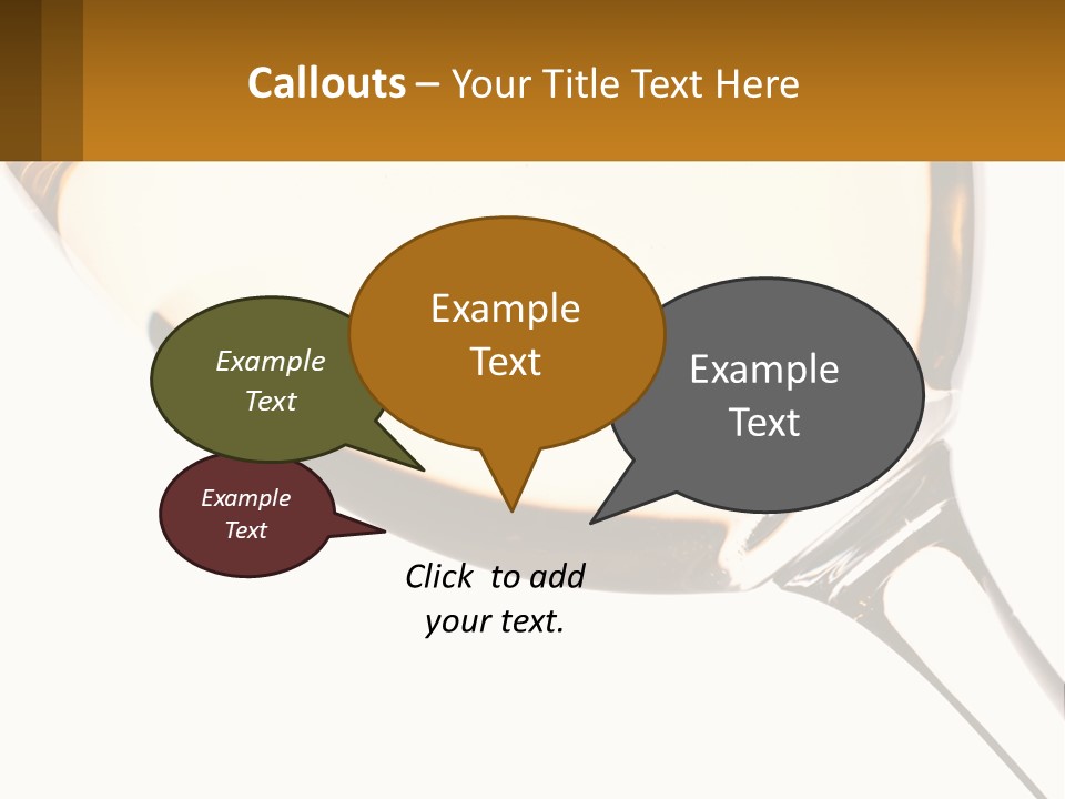 A Glass Of White Wine On A White Background PowerPoint Template