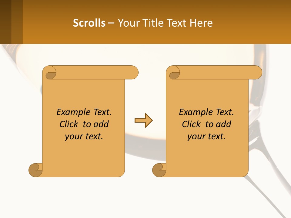 A Glass Of White Wine On A White Background PowerPoint Template