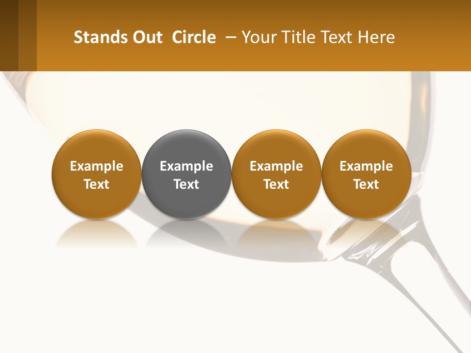 A Glass Of White Wine On A White Background PowerPoint Template