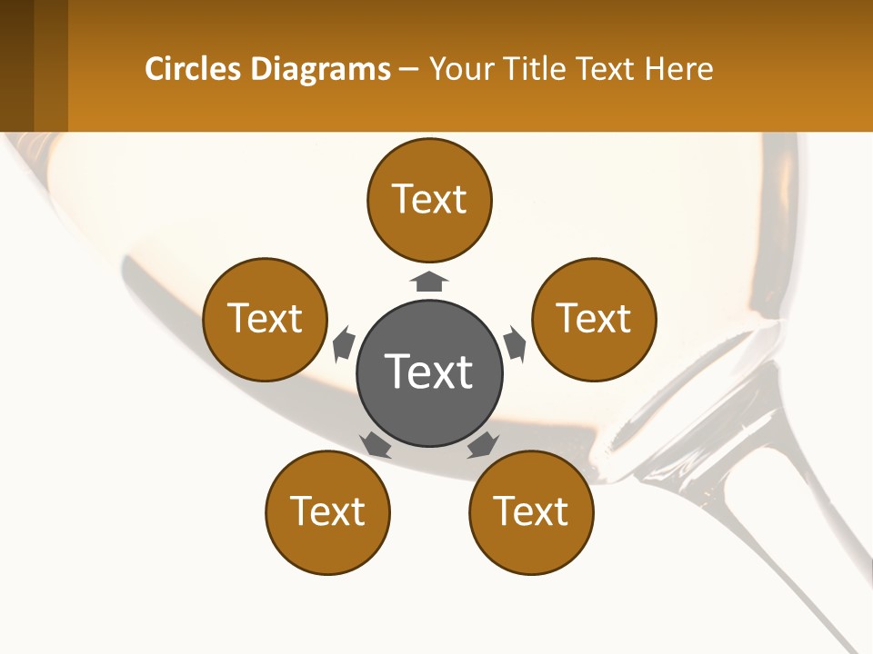 A Glass Of White Wine On A White Background PowerPoint Template