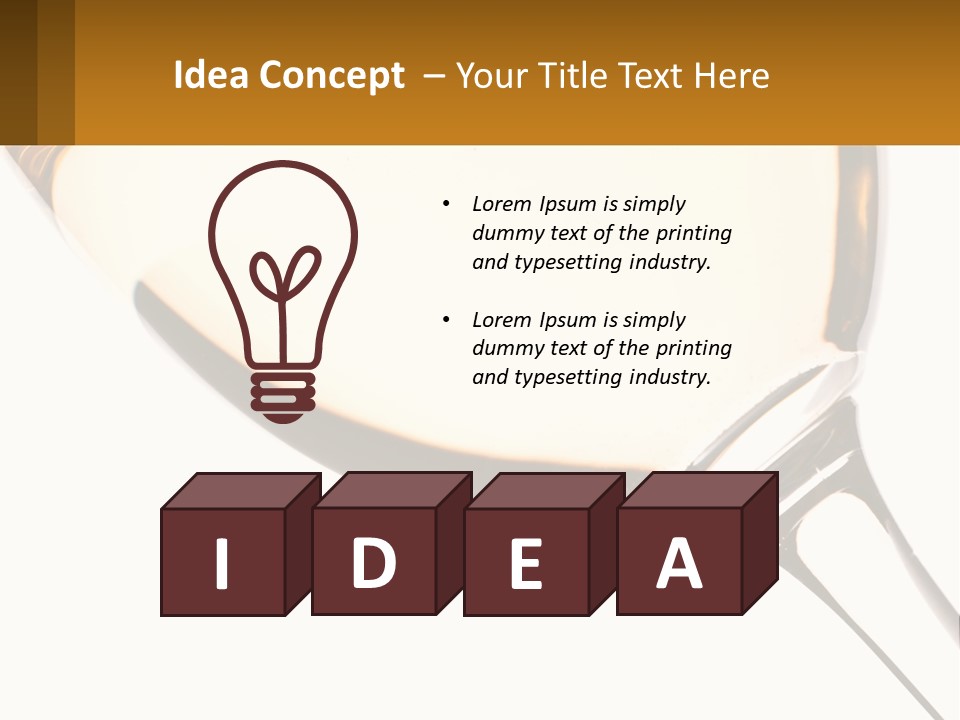 A Glass Of White Wine On A White Background PowerPoint Template