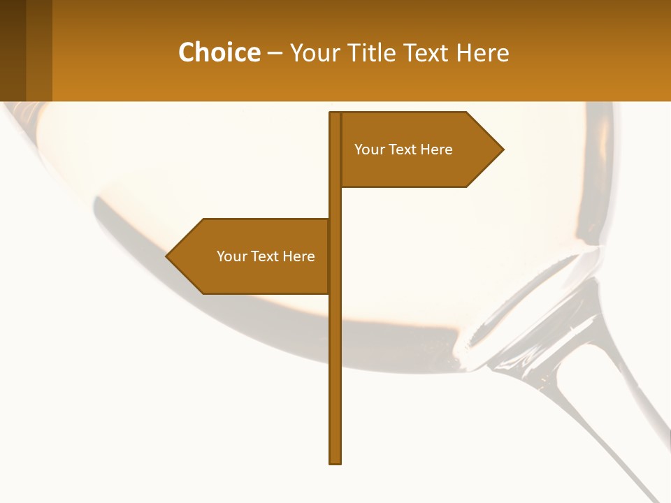 A Glass Of White Wine On A White Background PowerPoint Template