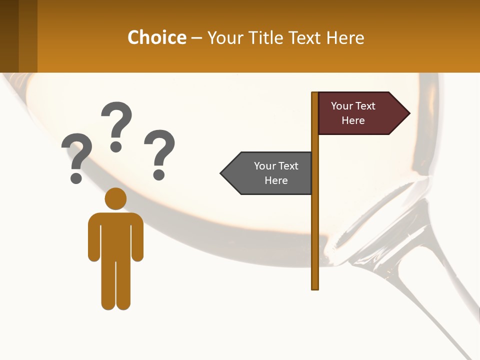 A Glass Of White Wine On A White Background PowerPoint Template