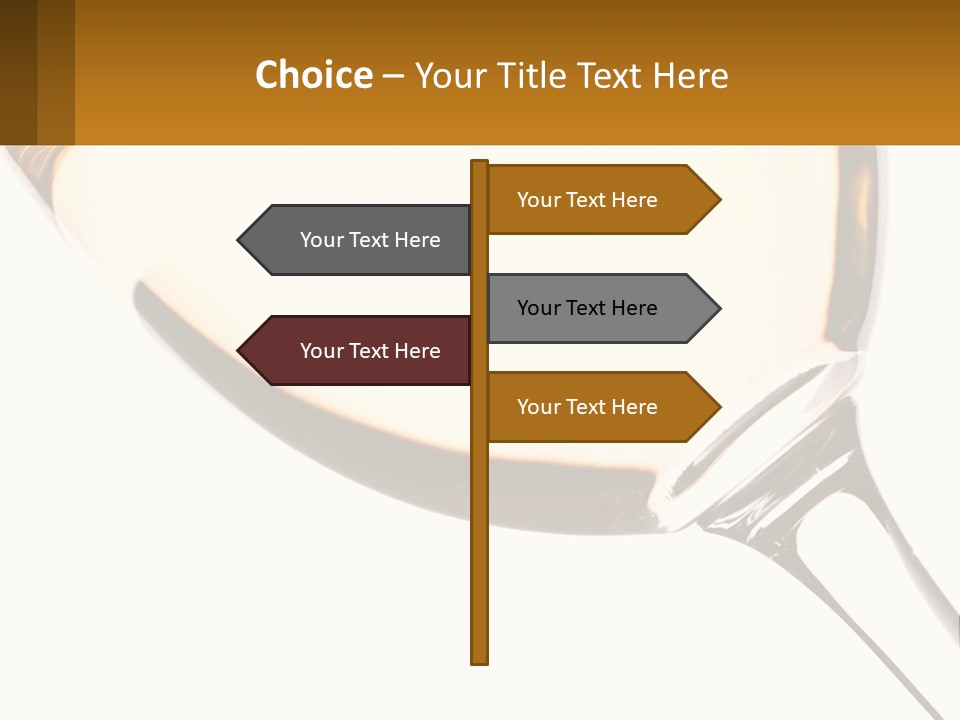 A Glass Of White Wine On A White Background PowerPoint Template