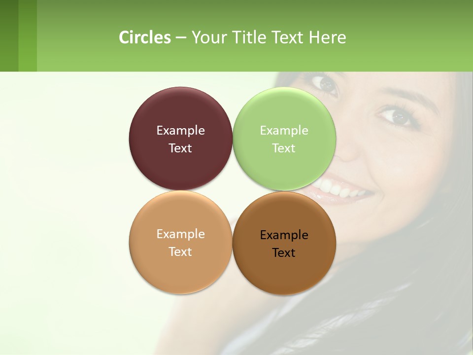 A Woman Smiling With Her Hand On Her Chin PowerPoint Template