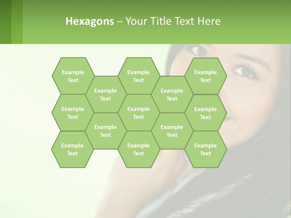 A Woman Smiling With Her Hand On Her Chin PowerPoint Template