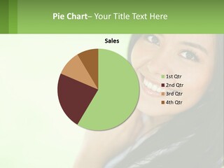 A Woman Smiling With Her Hand On Her Chin PowerPoint Template