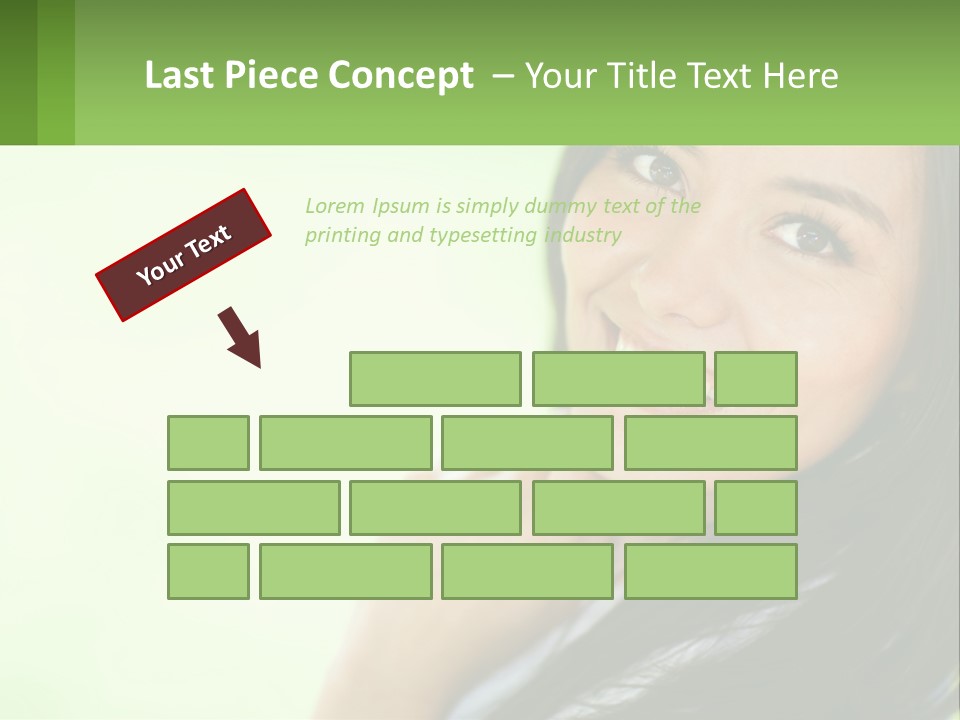 A Woman Smiling With Her Hand On Her Chin PowerPoint Template