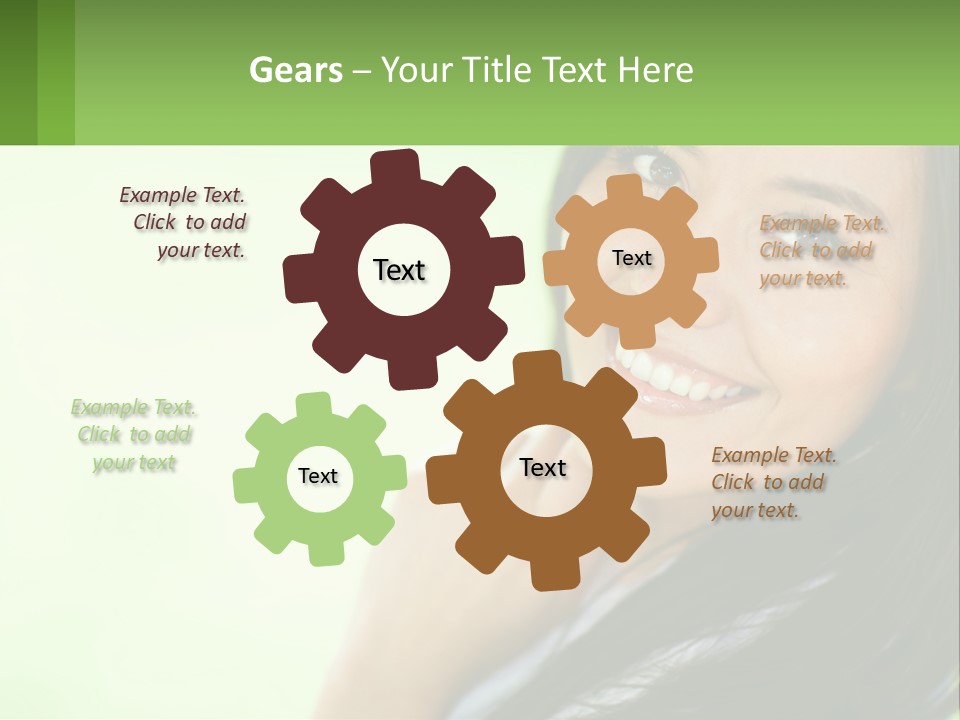 A Woman Smiling With Her Hand On Her Chin PowerPoint Template