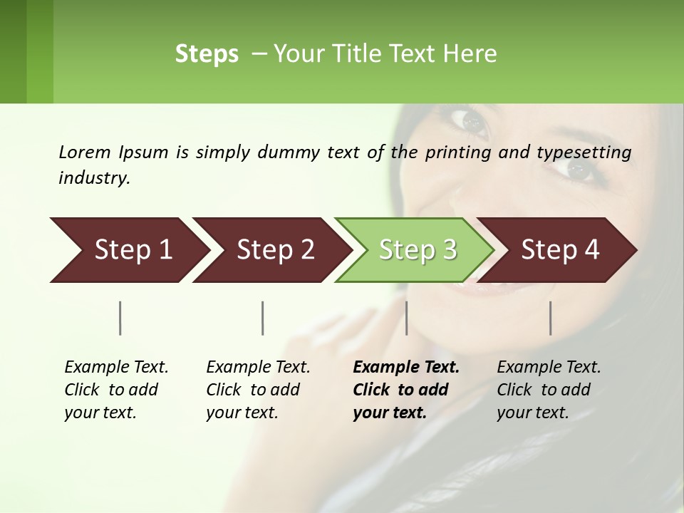 A Woman Smiling With Her Hand On Her Chin PowerPoint Template
