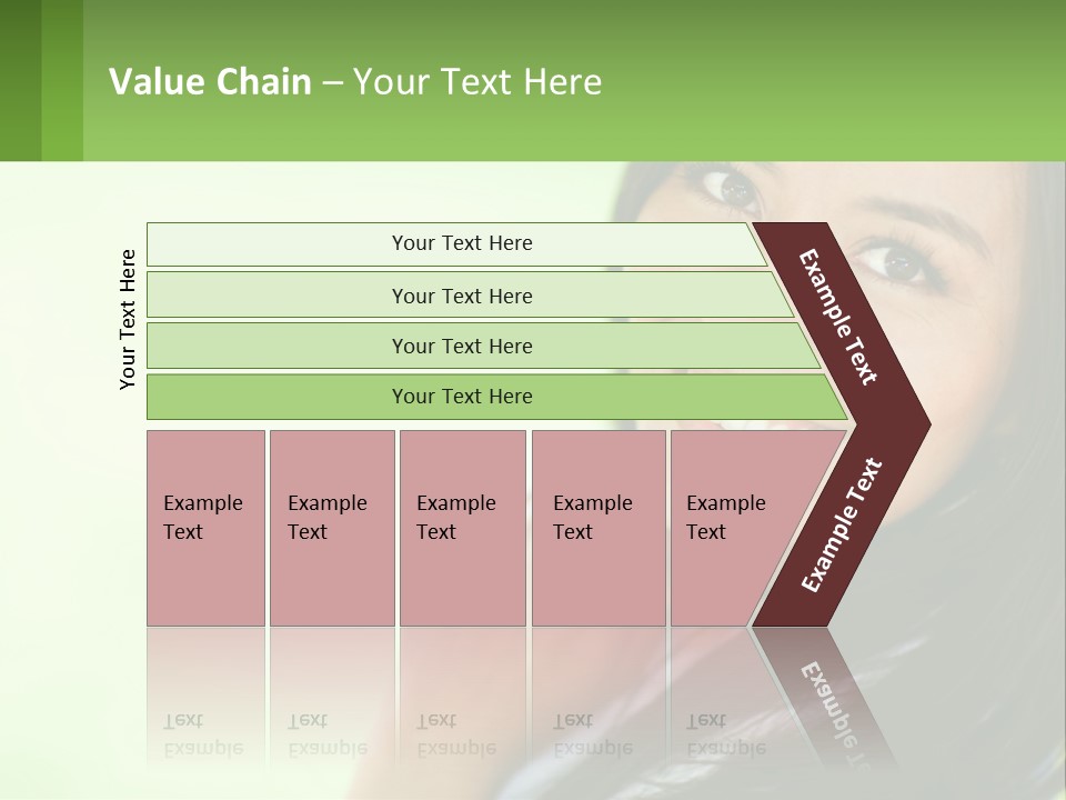 A Woman Smiling With Her Hand On Her Chin PowerPoint Template