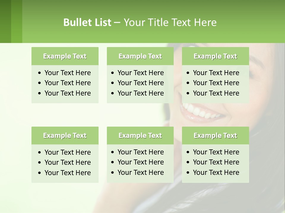 A Woman Smiling With Her Hand On Her Chin PowerPoint Template