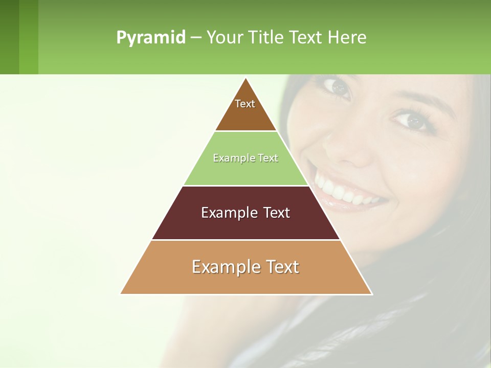 A Woman Smiling With Her Hand On Her Chin PowerPoint Template