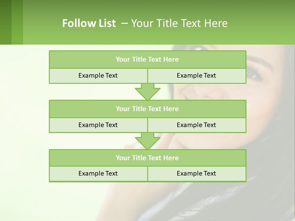 A Woman Smiling With Her Hand On Her Chin PowerPoint Template
