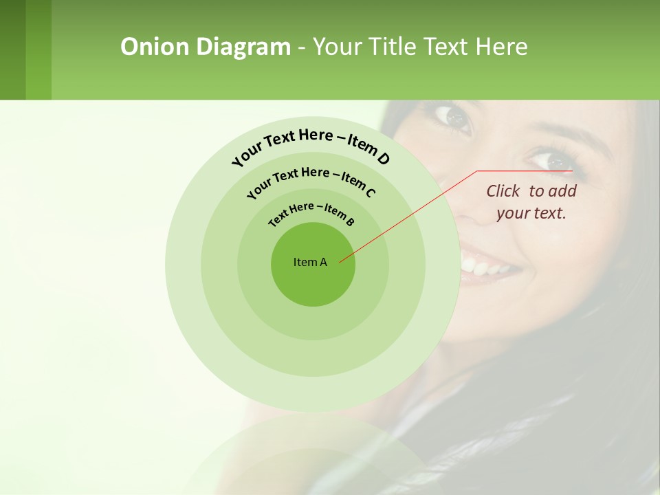 A Woman Smiling With Her Hand On Her Chin PowerPoint Template