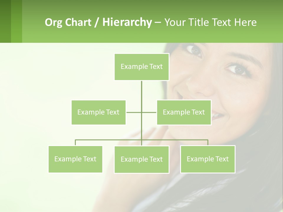 A Woman Smiling With Her Hand On Her Chin PowerPoint Template