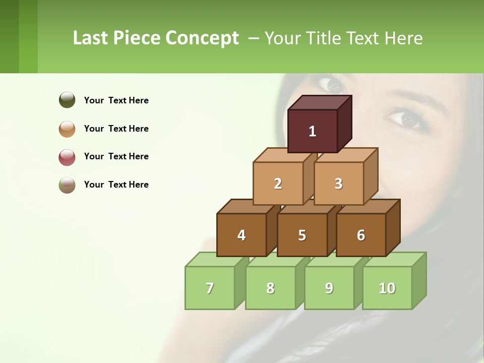 A Woman Smiling With Her Hand On Her Chin PowerPoint Template