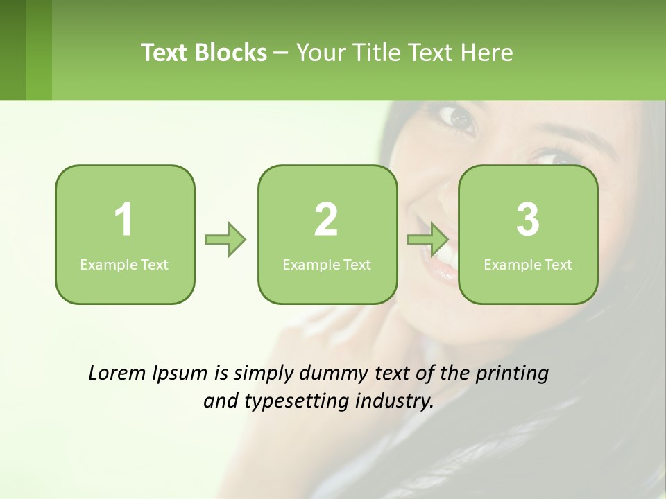A Woman Smiling With Her Hand On Her Chin PowerPoint Template
