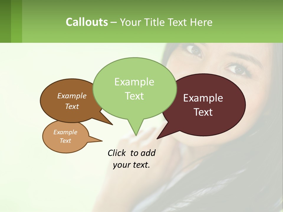 A Woman Smiling With Her Hand On Her Chin PowerPoint Template