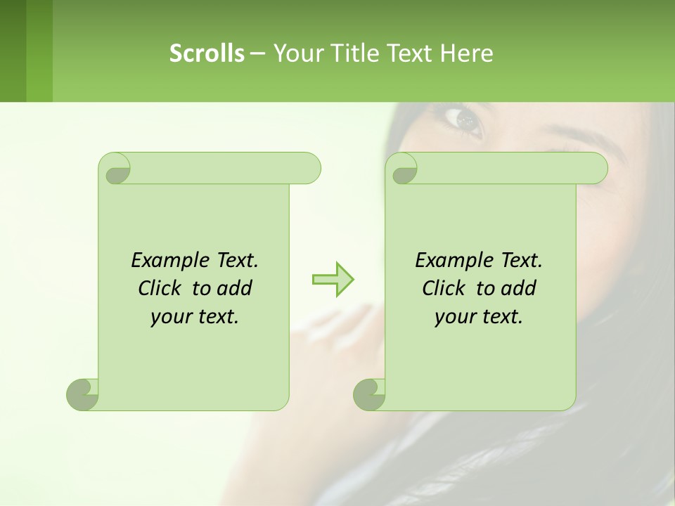 A Woman Smiling With Her Hand On Her Chin PowerPoint Template