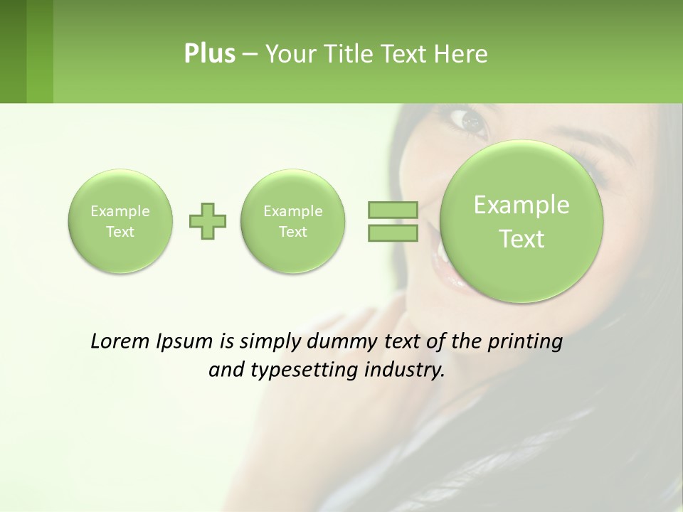 A Woman Smiling With Her Hand On Her Chin PowerPoint Template