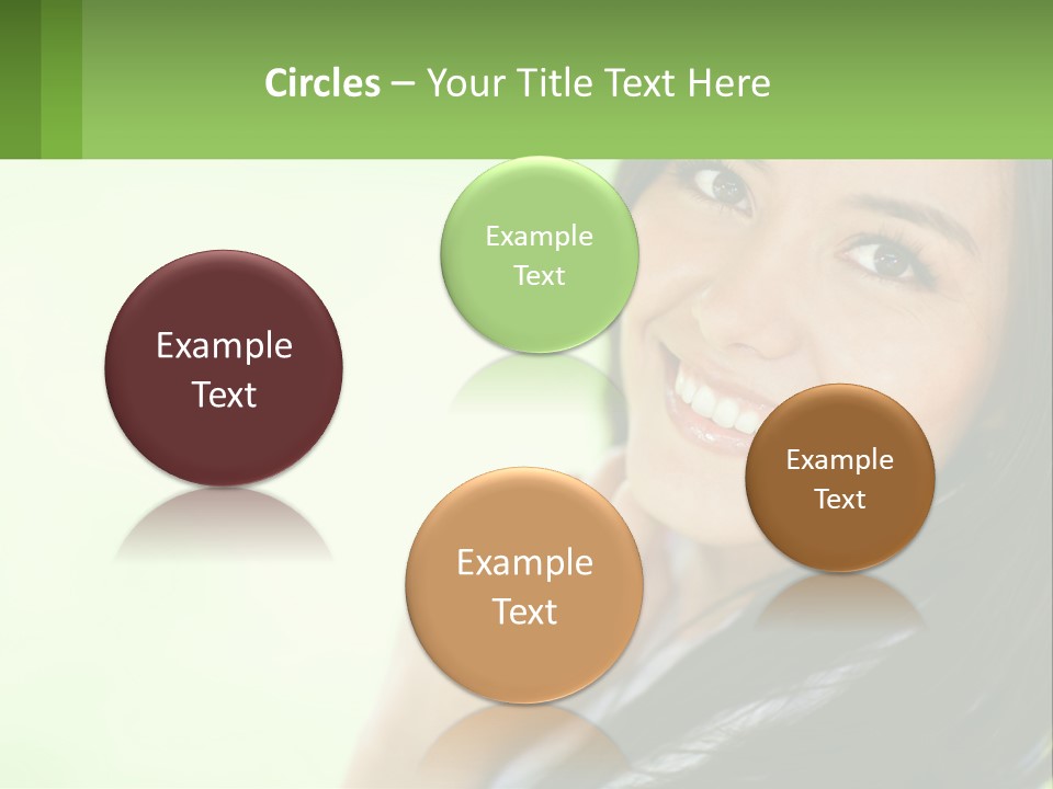 A Woman Smiling With Her Hand On Her Chin PowerPoint Template