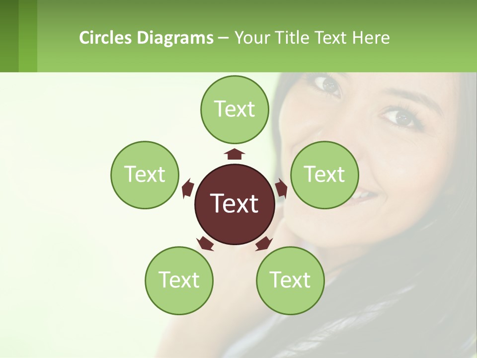 A Woman Smiling With Her Hand On Her Chin PowerPoint Template