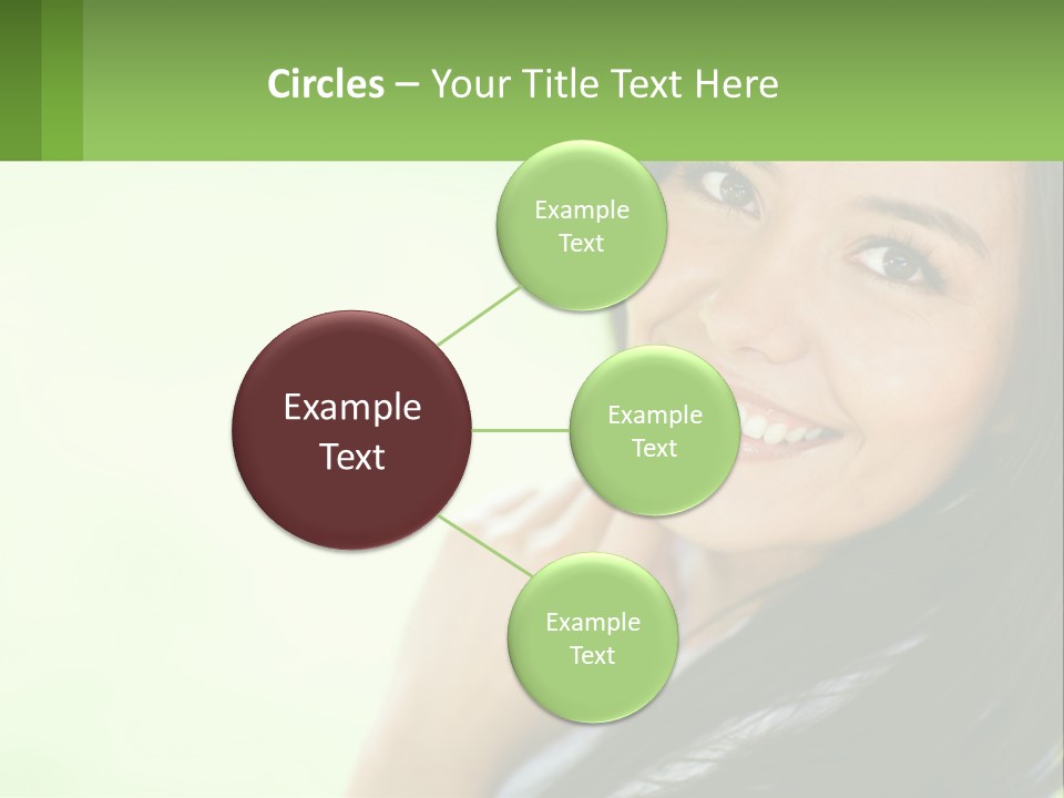 A Woman Smiling With Her Hand On Her Chin PowerPoint Template