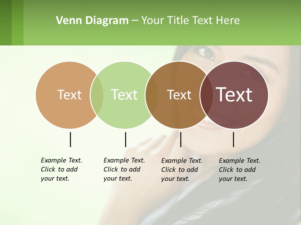 A Woman Smiling With Her Hand On Her Chin PowerPoint Template