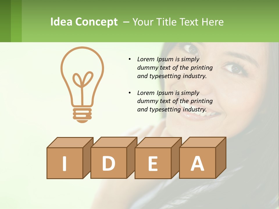 A Woman Smiling With Her Hand On Her Chin PowerPoint Template