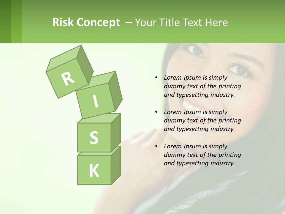 A Woman Smiling With Her Hand On Her Chin PowerPoint Template