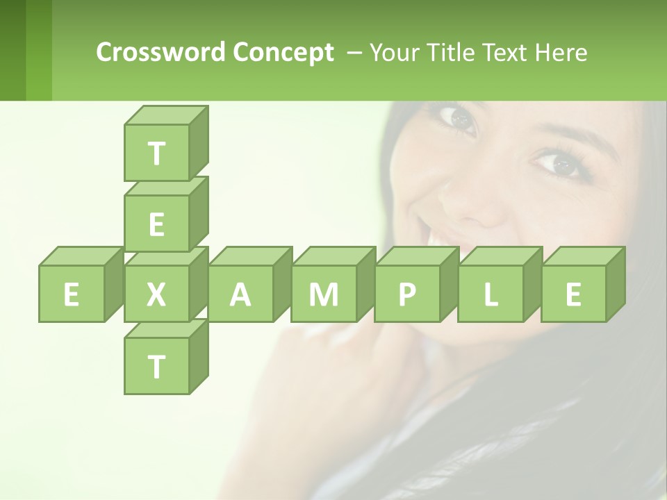 A Woman Smiling With Her Hand On Her Chin PowerPoint Template