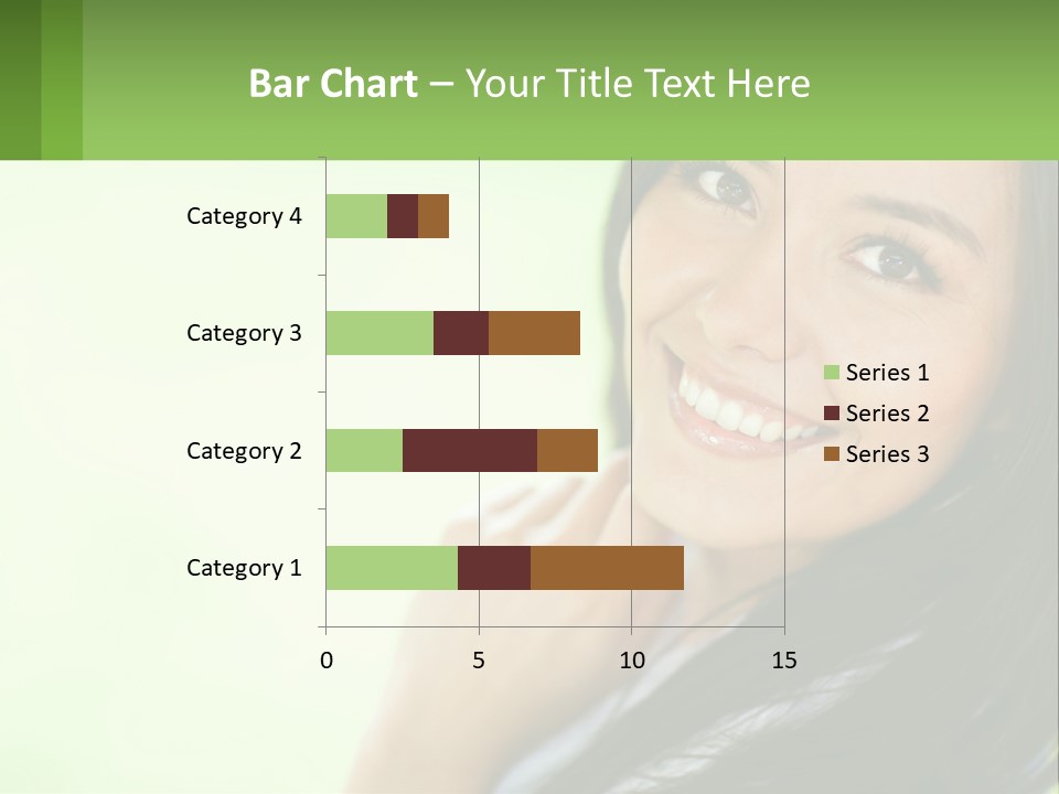 A Woman Smiling With Her Hand On Her Chin PowerPoint Template