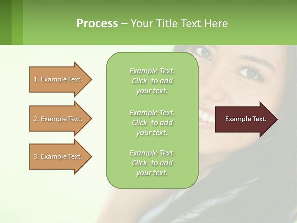 A Woman Smiling With Her Hand On Her Chin PowerPoint Template