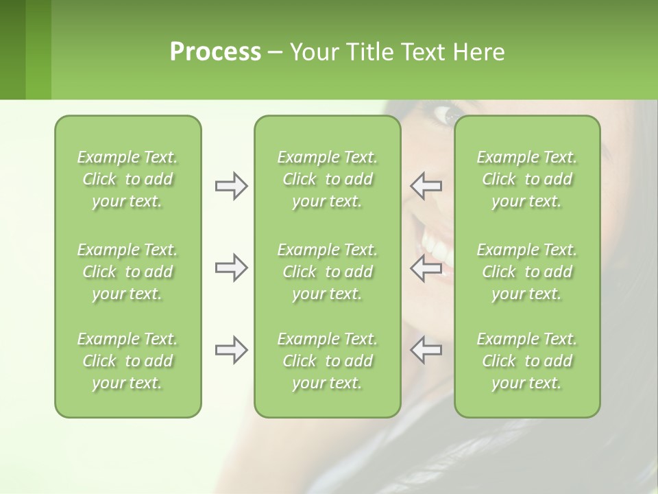 A Woman Smiling With Her Hand On Her Chin PowerPoint Template