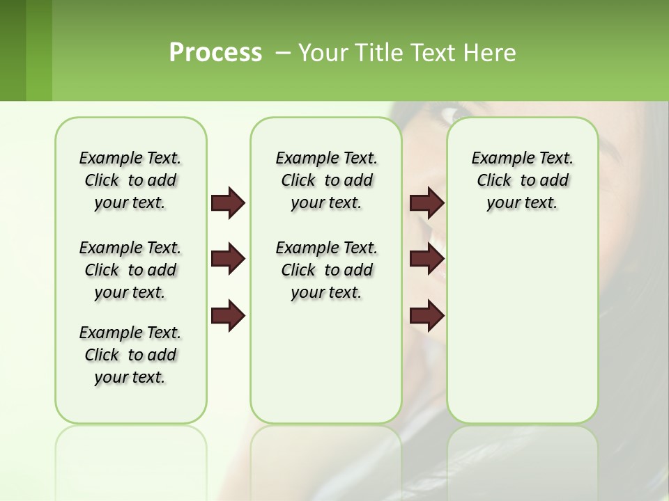 A Woman Smiling With Her Hand On Her Chin PowerPoint Template