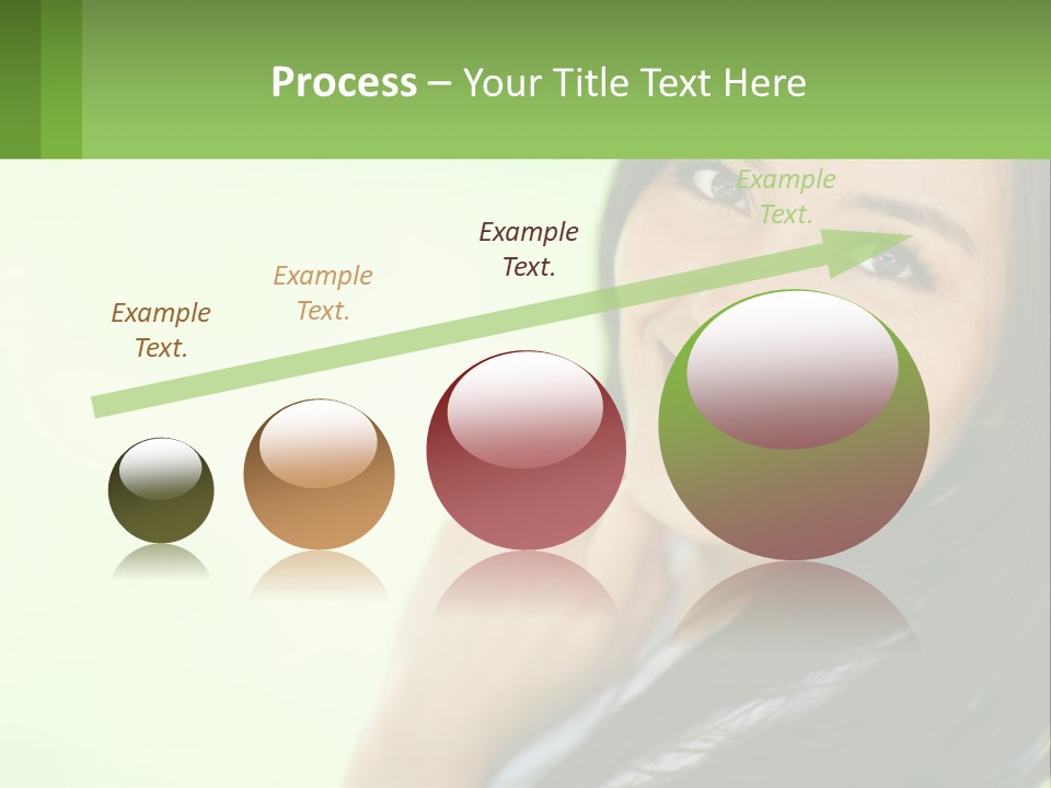 A Woman Smiling With Her Hand On Her Chin PowerPoint Template