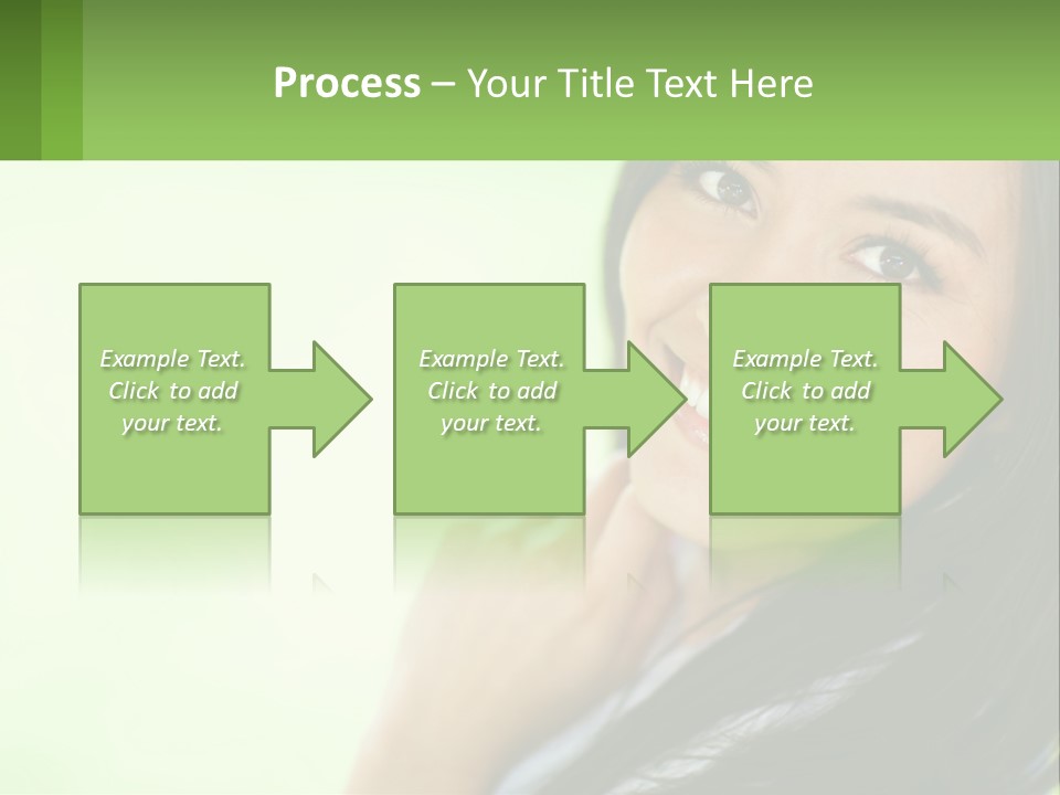 A Woman Smiling With Her Hand On Her Chin PowerPoint Template