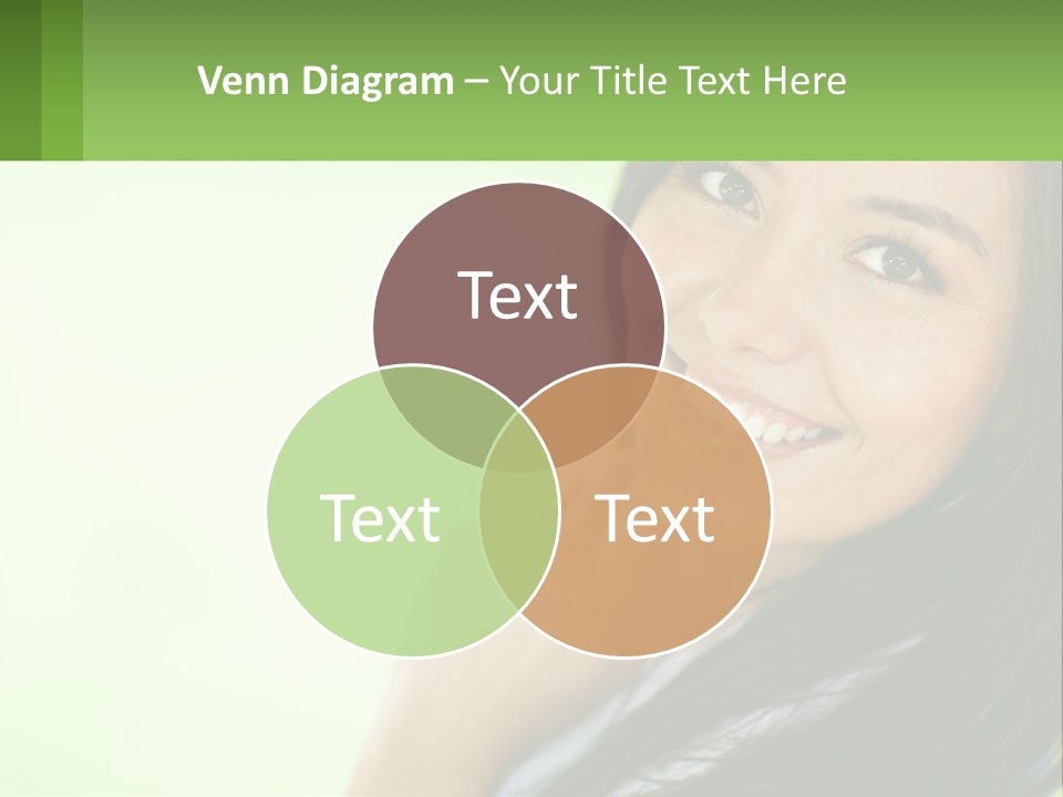 A Woman Smiling With Her Hand On Her Chin PowerPoint Template