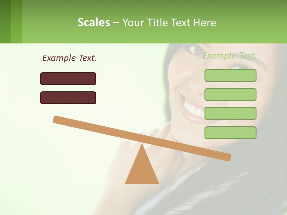A Woman Smiling With Her Hand On Her Chin PowerPoint Template