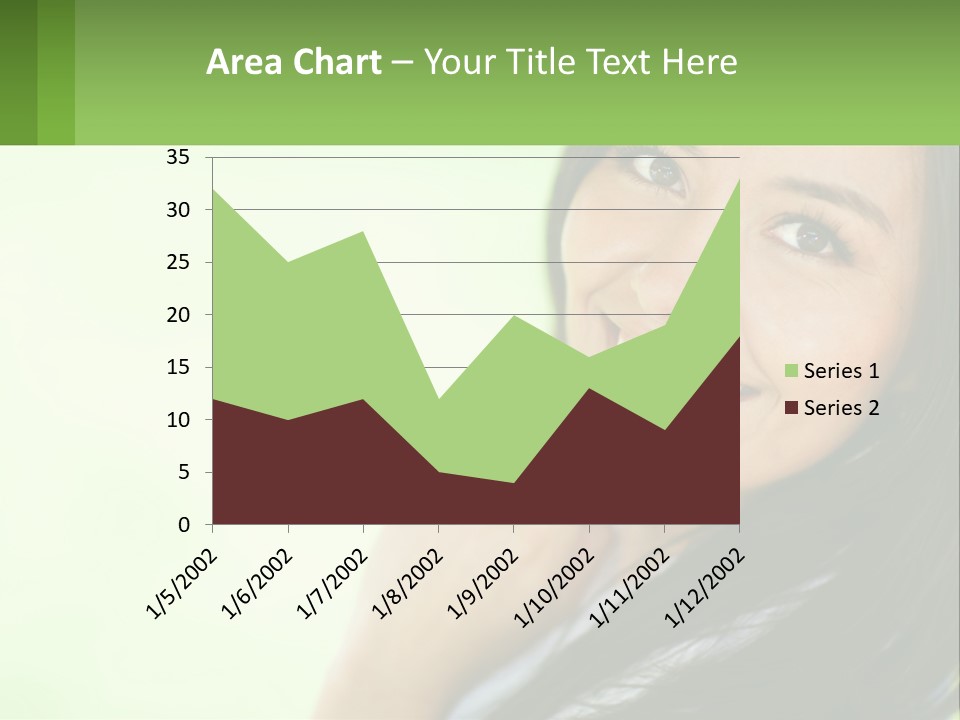 A Woman Smiling With Her Hand On Her Chin PowerPoint Template