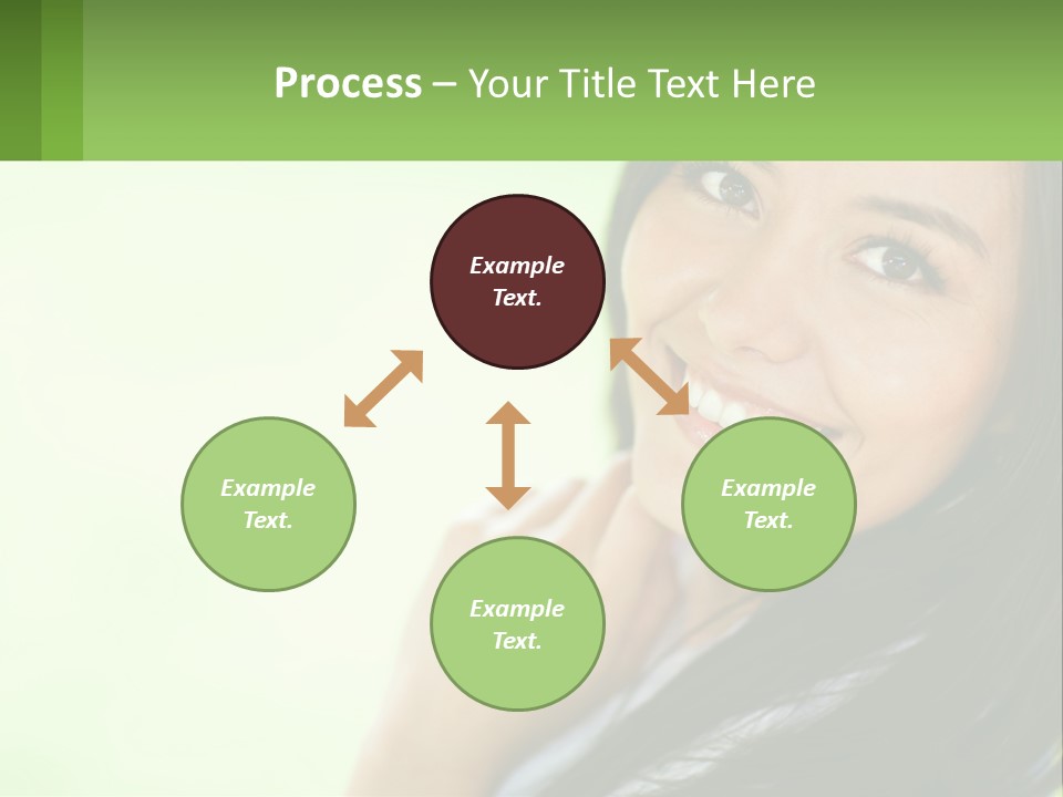 A Woman Smiling With Her Hand On Her Chin PowerPoint Template