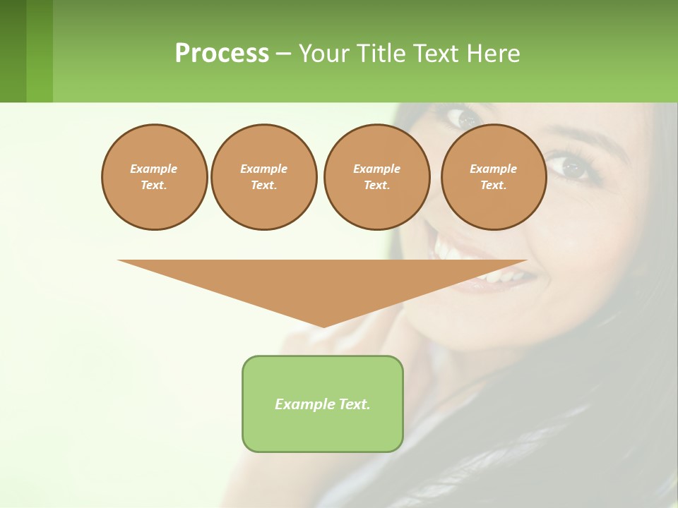 A Woman Smiling With Her Hand On Her Chin PowerPoint Template