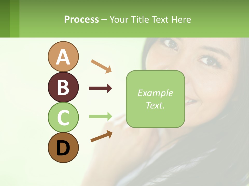 A Woman Smiling With Her Hand On Her Chin PowerPoint Template