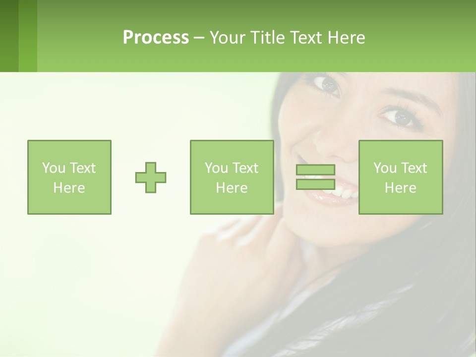 A Woman Smiling With Her Hand On Her Chin PowerPoint Template