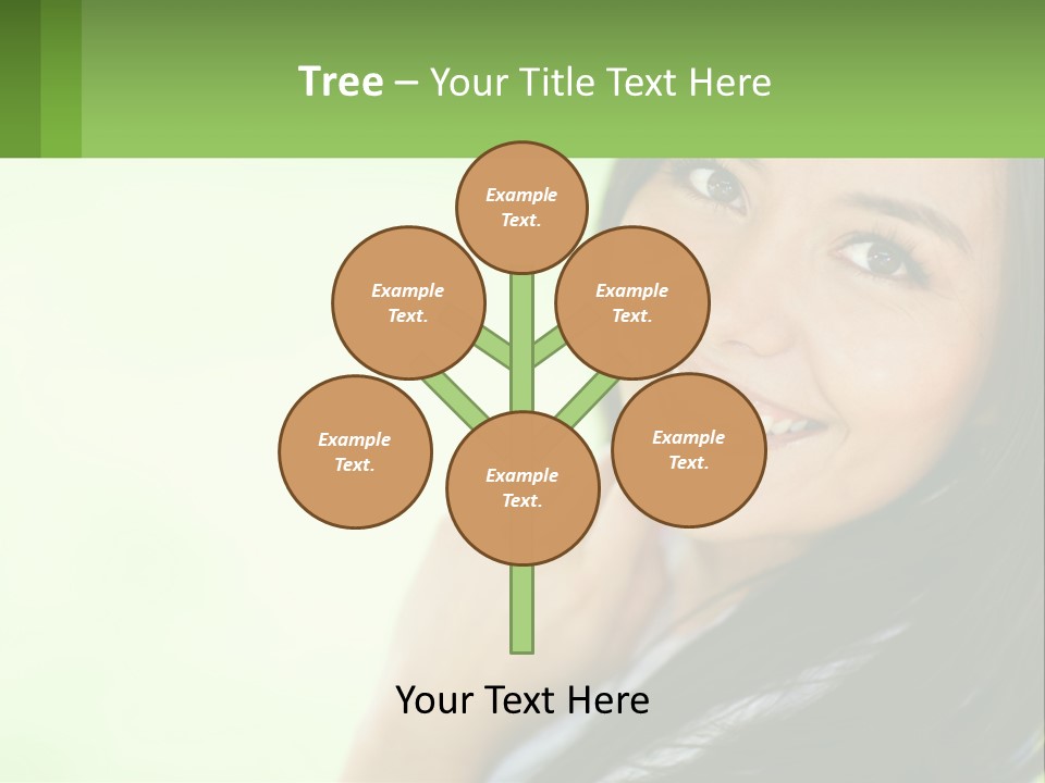 A Woman Smiling With Her Hand On Her Chin PowerPoint Template