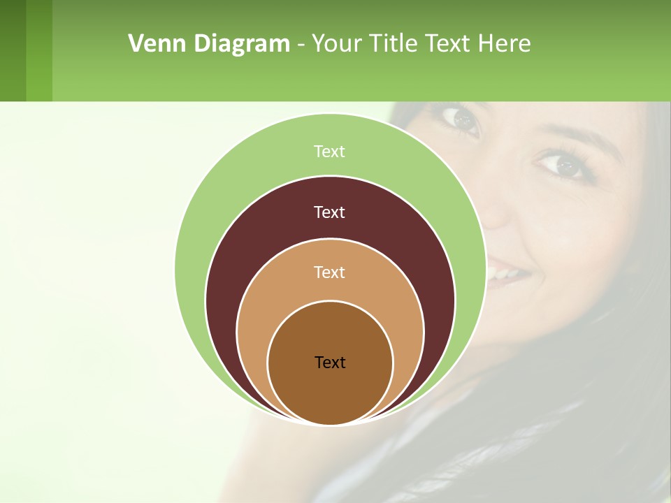 A Woman Smiling With Her Hand On Her Chin PowerPoint Template