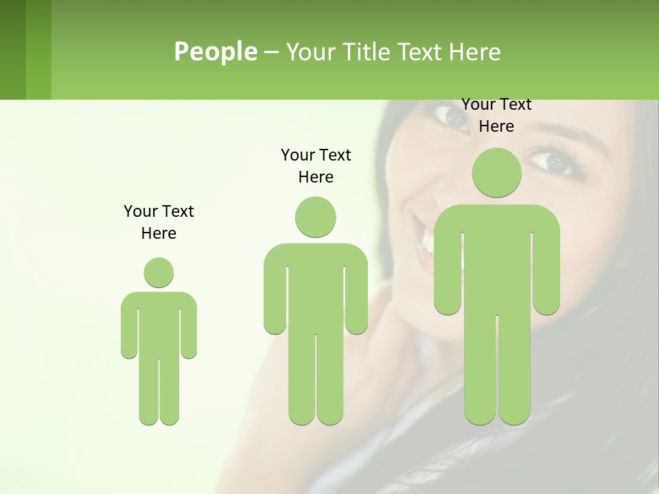 A Woman Smiling With Her Hand On Her Chin PowerPoint Template