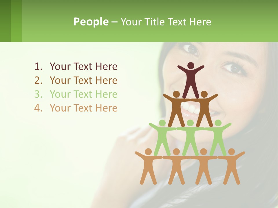 A Woman Smiling With Her Hand On Her Chin PowerPoint Template